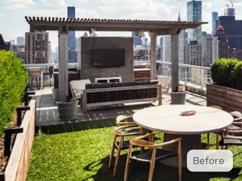AI old photo restoration and image enhancement - HD Landscape before